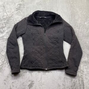 The North Face Women Caroluna Quilted Full Zip Fleece Lined Jacket Black XS